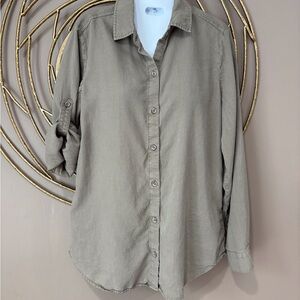 NWOT SIDE STITCH BLOUSE IN LT OLIVE GREEN SZXS.